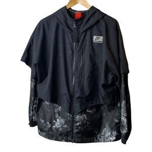 Nike International Marble Windrunner Jacket Black Marble Map Women's Large New